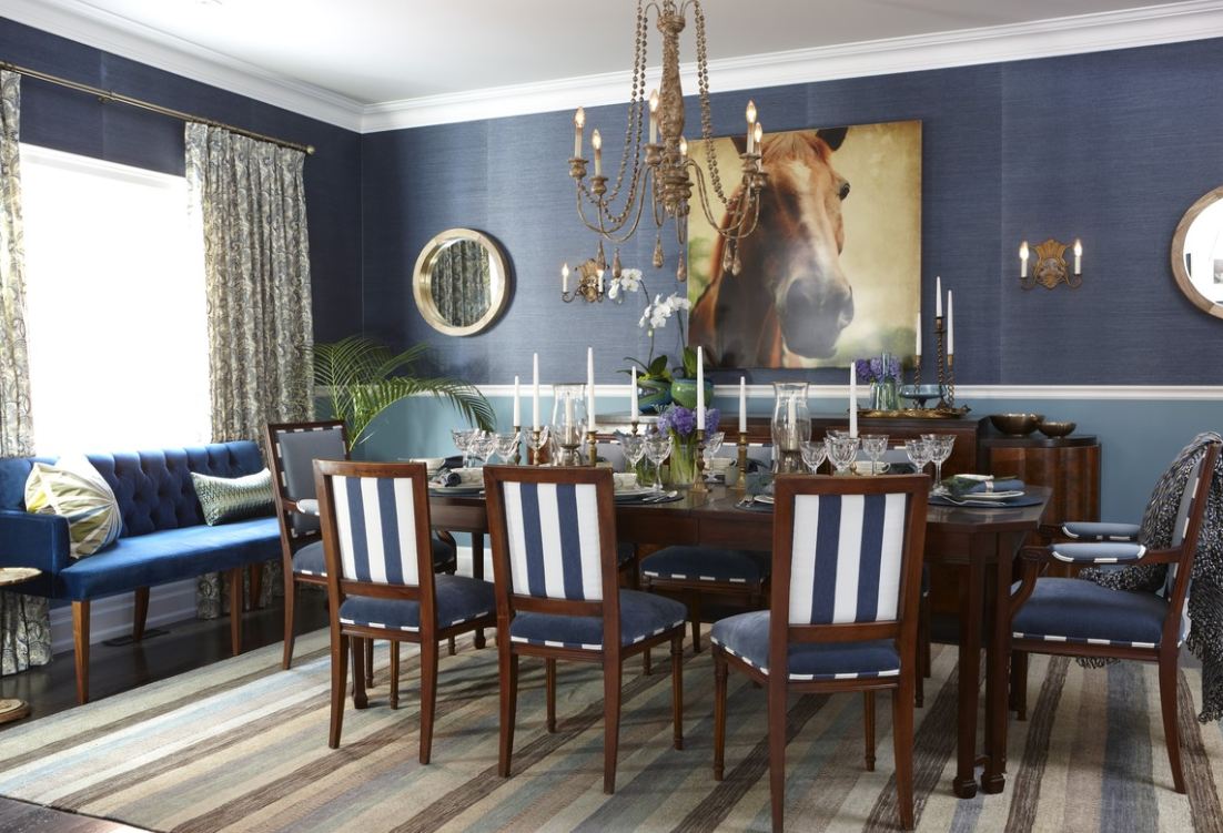 Blue Dining Room Wallpaper 31 Decor Ideas EnhancedHomesorg